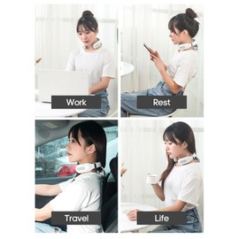 4-Head Cervical Spine Massager Strength Adjustment USB Rechargeable Intelligent Pulse Heating Neck Massager Neck Care