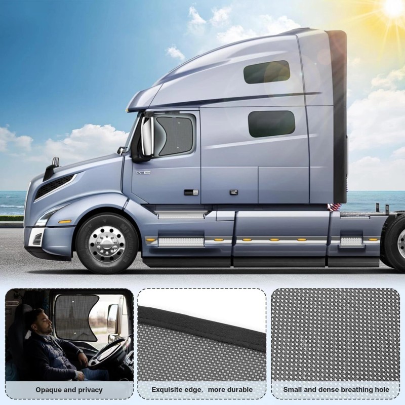 2Pcs For Semi-Truck Car Side Window Sun Shade Cover Shield