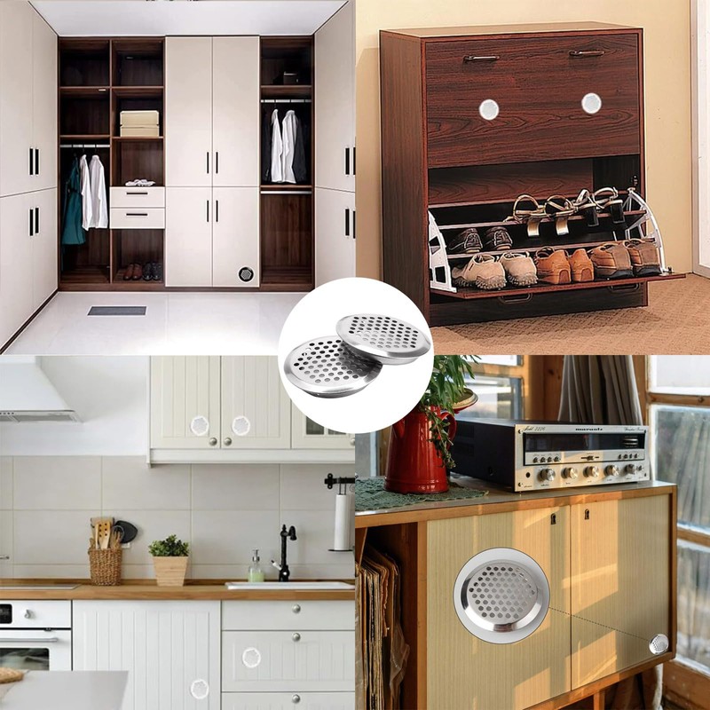 GVPOELR Pack of 30 Stainless Steel Ventilation Grille, 35 mm