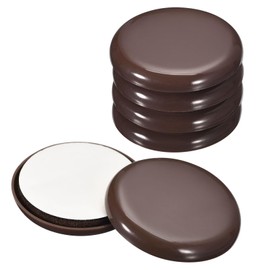 uxcell Furniture Sliders, 8Pcs 2" - Plastic Self-Adhesive Round Sliding Pads, Chair Glides for Carpeted Tile Vinyl Hardwood Floors (Brown)