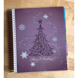 Handmade Glam Purple Christmas Tree Front/Back Cover Set 4 use w Erin Condren Planner