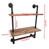 Industrial Pipe Bathroom Shelf,Rustic Wood Wall Mount Shelf with Towel