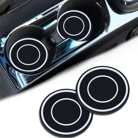 2 Pack Car Coasters for Cup Holder, 2.75 Inch Universal Auto Waterproof Coasters Silicon Insulation Cup Mats,No-Slip Anti Dust Insert Coaster for Woman Man, Suit for Vehicle Interior (2, White)