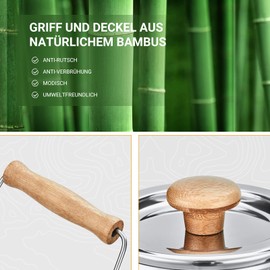 KingCamp Camping Kettle, Stainless Steel, Kettle, Bamboo Handle Against Scalding, Coffee Pot, Tea Kettle, Camping Teapot, Stainless Steel, Portable, Gas Stove Camping Outdoor 1.2 L