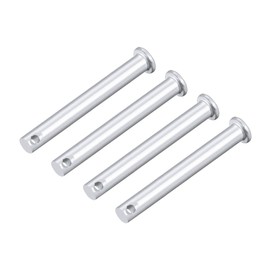 sourcing map Clevis Fork Bolts Single Hole Flat Head Galvanised Solid Steel 8 mm x 80 mm Pack of 4