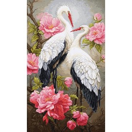 Luca-S Cross Stitch Kit Guests of Spring, BU5042, Counted Cross Stitch Kit for Adults, Needlecraft and Embroidery Kit