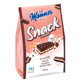 Manner Snack Mini Milch-Schokolade | schokolade Knuspergenuss für Zwischendurch | 1er Pack (1 x 300 g)