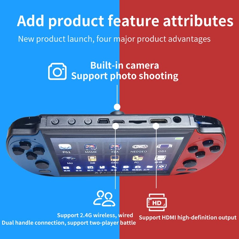 DREAMHAX X7 Plus Handheld Game Console , Preload 10000 Games