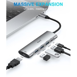 USB C Hub,USB C Hub Multiport Adapter 4K@60Hz AorZ 5 in 1 USBC to Hdmi Adapter with 1 * 4K HDMI Output, 3*USB 3.0 Ports,1*PD, Adapter for MacBook,Steam Deck and Most Type C Devices