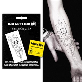 INKARTLINK Semi Permanent Tattoos,Temporary Tattoos, Adult Art Designs, Party Favors, Waterproof, Realistic, No Adhesive, No Reflective, Lasts 1-2 Weeks (Geometric)