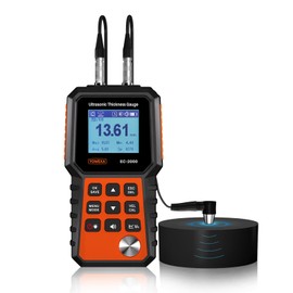 YOWEXA EC-2000 Ultrasonic Thickness Gauge, 0.04-15.75in(1-400mm) Range for Steel, Metal, Plastic, Glass, with Backlit Display & 100 Data Storage, Industrial Thickness Tester