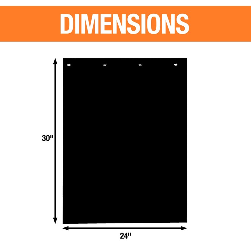 Buyers Products RC30PPB, 2 Pack, Super Durable Black Polymer Mudflaps