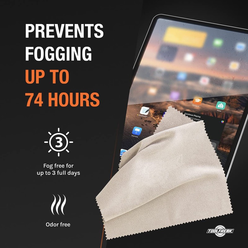 ToolFreak Anti Fog Lens Cloth 2 Pack - Unique Technology