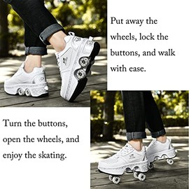 Patines y tenis 2 en 1, unisex, retráctiles, para actividades al aire última intervensión, diversión y fitness