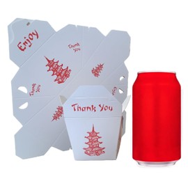 Hawkie Business Chinese Take Out Boxes, 8 oz, Paper Collapsible Container, 100 Count