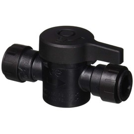 John Guest PSEISV20EP ProLock Push-fit Shut Off Valve, Push-to-Connect, 1/2 CTS, Black