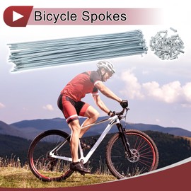 A ABSOPRO 36 Set 13G Bicycle Spokes 223mm Bike Wheel Spokes Galvanized Carbon Steel Silver Tone