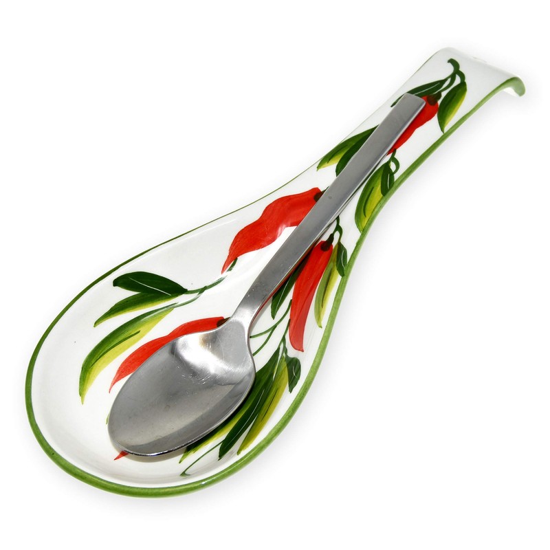 Lashuma Ceramic Spoon Rest Italian Spoon Holder 28 cm Hand-Painted