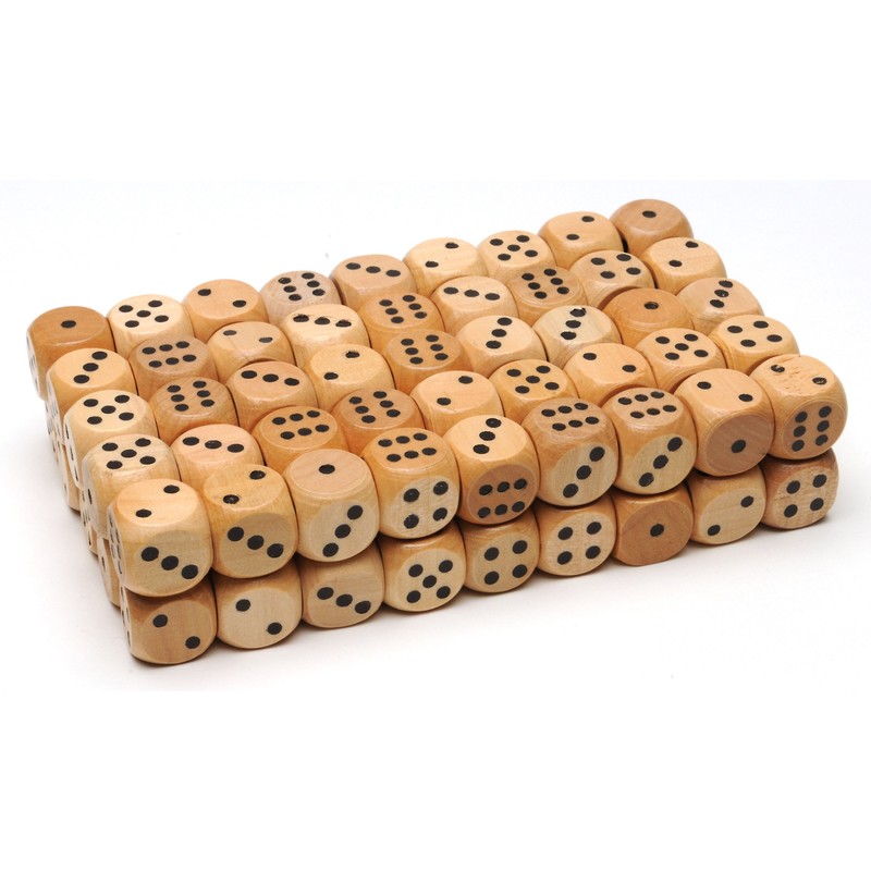 WE Games Wooden Dice Set with Rounded Corners - Pack