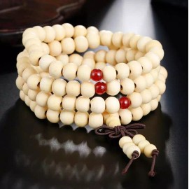 Stretch Wrap Mala Bracelet 108 6mm Bead Beautiful Natural Wood Prayer Buddhist