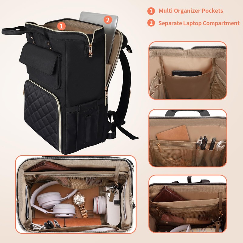 BERTASCHE Lunch Backpack for Women, 17.3 Inch Laptop Backpack with