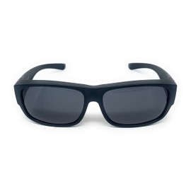 The Mirrored Fit Over Glasses, OTG, Polarized Unisex Wrap-Around Sunglasses for Men and Women, Matte Black with Smoke Lens