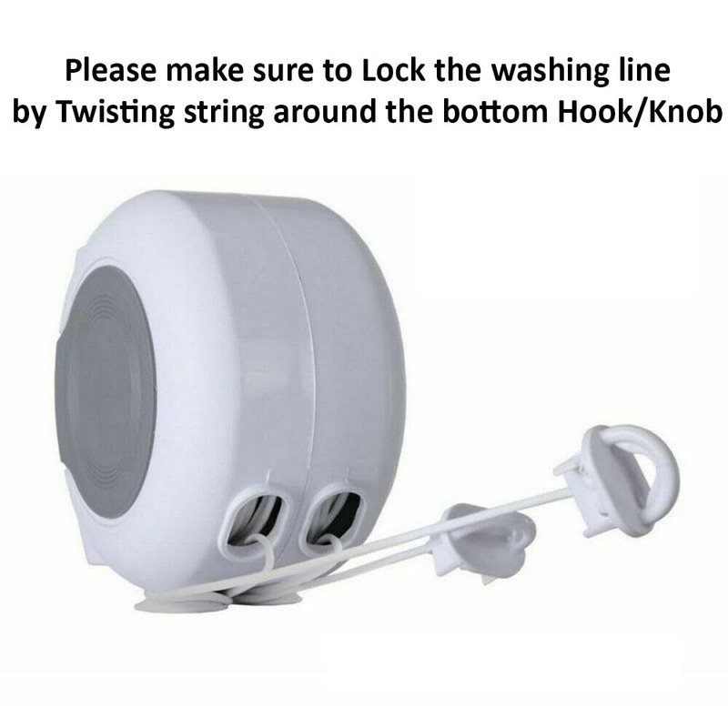 26m Laundry Drying Double Washing Line, Retractable, Wall Mounted, Heavy