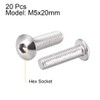 TOP-VIGOR 20Pcs M5 x 20mm Hex Button Head Socket Cap