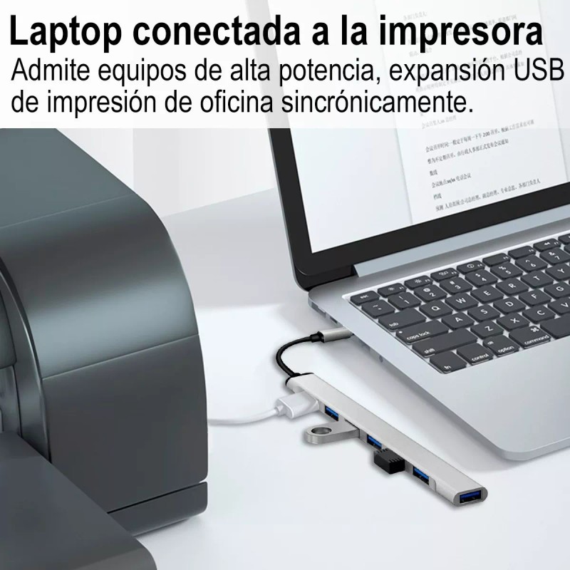 Gomia Adaptador Multipuerto Hub Delgado De 7 Puertos Usb 3.0