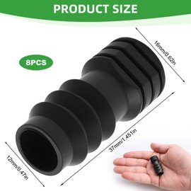 8 Pcs Garden Barbed Connector Hose, Soaker Leaky Porous Hose Pipe POM Plastic Barbed Connector Plug for Drip Irrigation for Garden Irrigation Systems, Watering equipments, Gardening