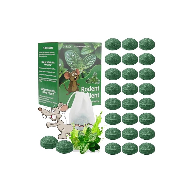 Natural Mouse Repellent Balls - Peppermint Lemon Oil 24 Pack