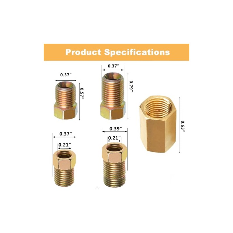 Nstarsmotor Brake Line Fittings Kit for 3/16" Tube, 15-Piece (5
