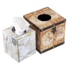 BTSKY Wooden + PU Retro Household Office Cube Square Tissue