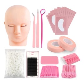 Maniquí Cabeza + pestañas Práctica, extensiones Pestañas + set de práctica