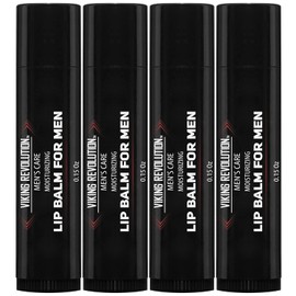 Viking Revolution Bálsamo labial natural para hombres, humectante de labios para hombre con vitamina E, cuidado de labios para hombres para labios secos, agrietados y agrietados