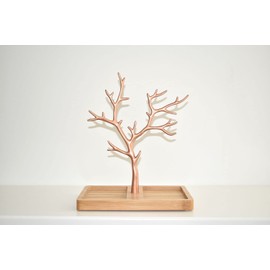 Galeara design Jewellery Tree White Gold Jewellery Holder White Jewellery Stand Black Jewellery Storage Rose Gold Home Decoration Aluminium Decorative Metal (Furo Rose Gold Bamboo)