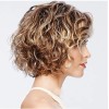 OEM Corto Dorado Pelucas Ondulado Cabello Ristado Peluca Con Fle