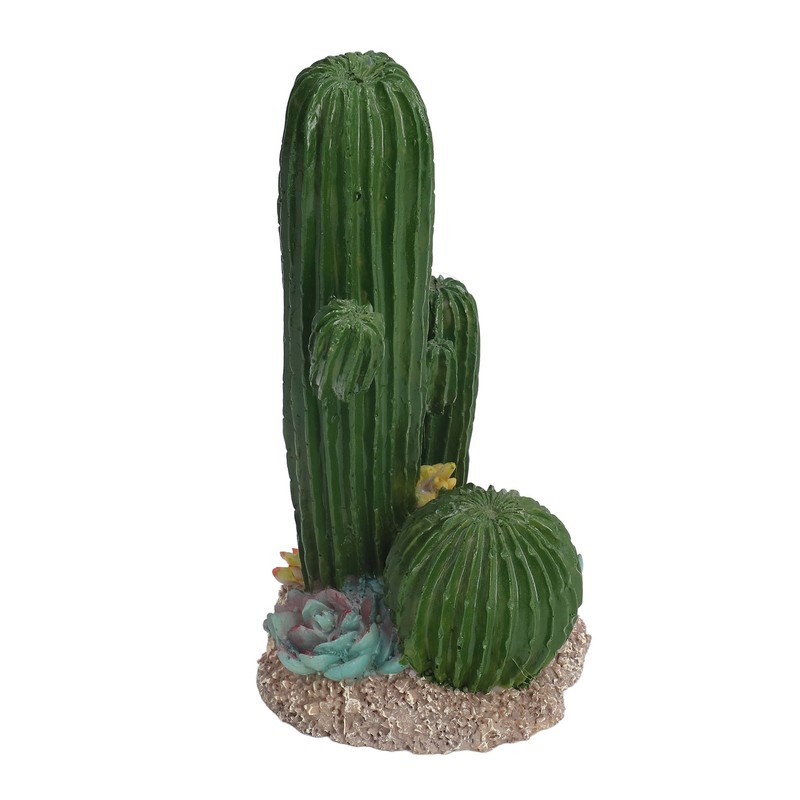 Simulation Resin Cactus Ornament Stable Aquarium Cactus Decoration with Succulents