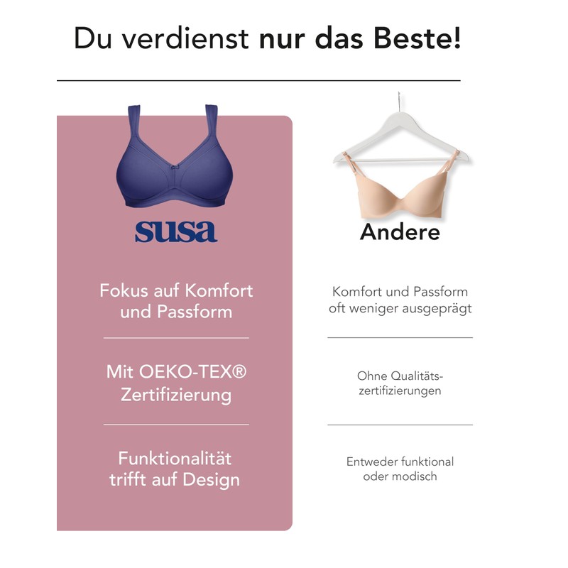 Susa Ladies’ Underwire-free bra, 7077 (7184 - Bh) - navy