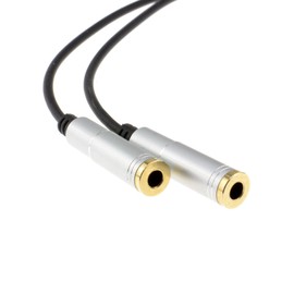 kenable PRO TRRS 3.5mm 4 Pole Headphone Splitter Jack to 2 x Stereo Sockets Cable 15cm