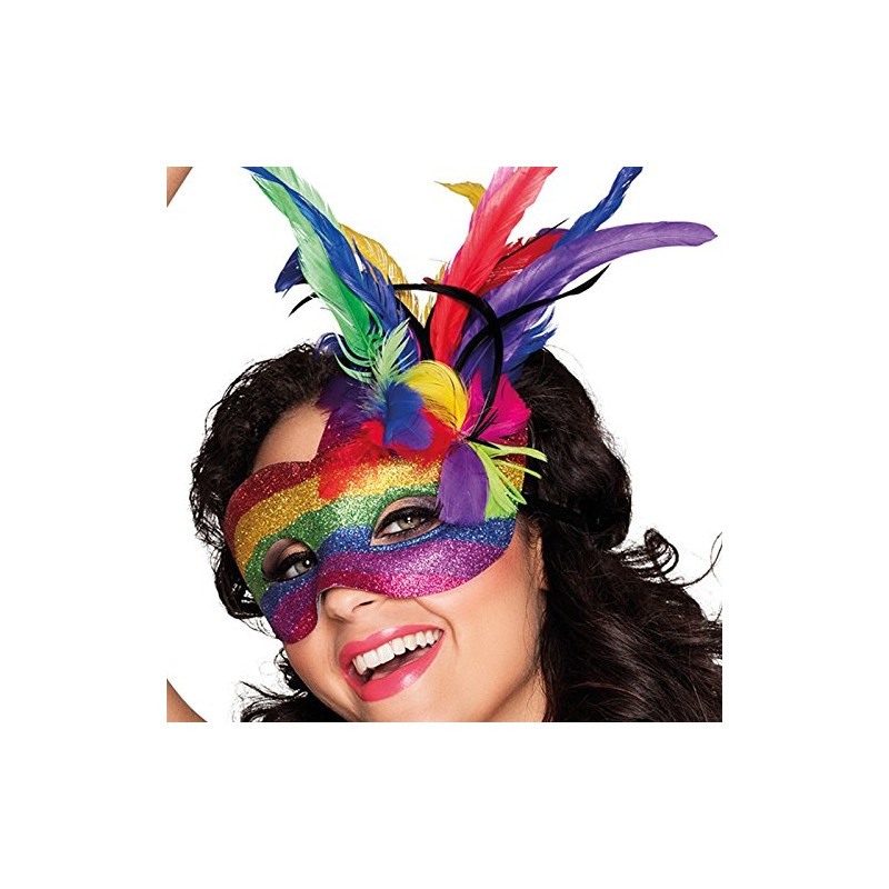 Boland 00211 Carnival Rainbow Mask, multi-coloured, one size, 10116594