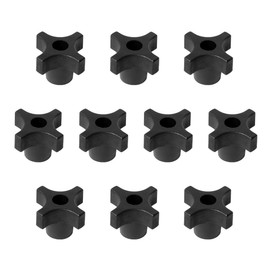 POWERTEC 5/16"-18 4 Point Knobs 10PK, Clamping Knobs with Steel Insert for T Track Bolts, Thumb Screw Threaded Knobs for T Track Accessories, Feather Boards, Woodworking Jigs and Fixtures (QNB3003-P2)
