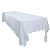 mookaitedecor 225x152cm White Large Floral Lace Tablecloth Rectangular for Party