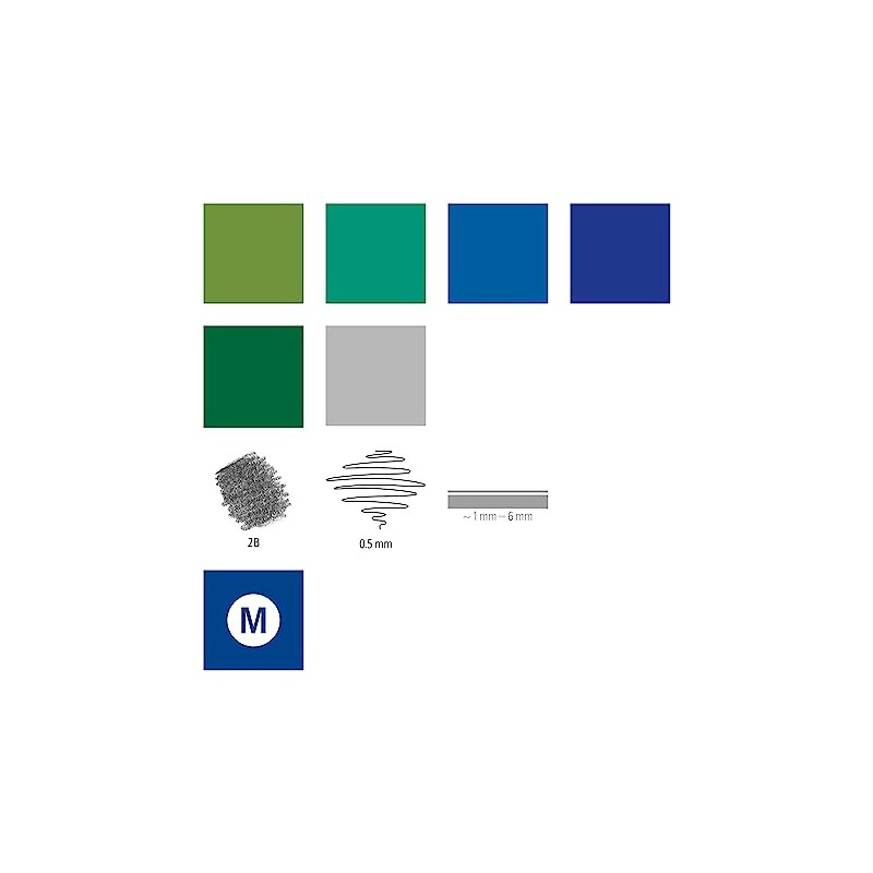 STAEDTLER 61 3001-2 - Juego de letras manuales y acuarelas