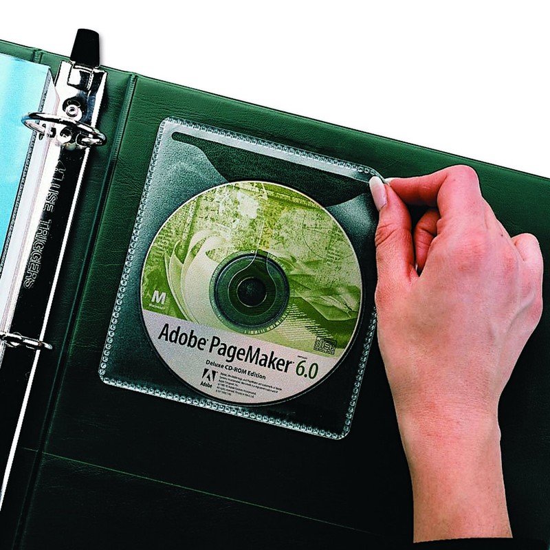 C-Line Self-Adhesive CD Holder, 5.33 x 5.66 Inches, Clear, 10