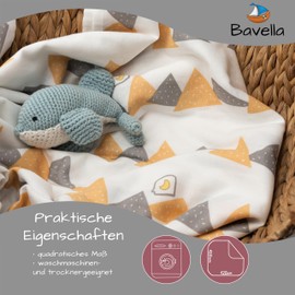 Bavella - Set of 2 XXL Muslin Baby Blanket & Cloth (Oeko-Tex Certified) 100% Cotton (120 x 120 cm) - Burp Cloths, Swaddling Cloth & Muslin Cloth for Boys & Girls, Burp Cloth & Baby Blanket Sustainable