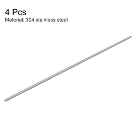 sourcing map 4Pcs M4 x 250mm Fully Threaded Rod 304 Stainless Steel Right Hand Threads
