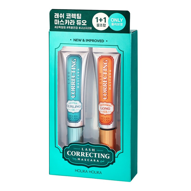 Holika Holika Lash Correcting Mascara Cross Combo Set 9g*2ea (Reformulated)