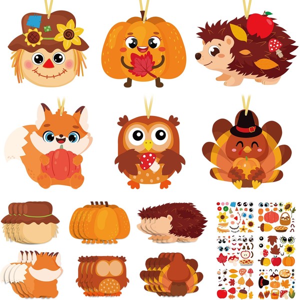 Pasimy 24 Sets Thanksgiving Crafts Kits DIY Fall Autumn Ornaments