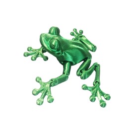 LFWATAXY 3D Printed Animals Creative Statue, Colorful Frogs Ants Hermit Crab Figurines Fidget Animal Statue Rotatable Frog Figurine with Movable Joints Office Home Desktop Decoration (Frog - Green)